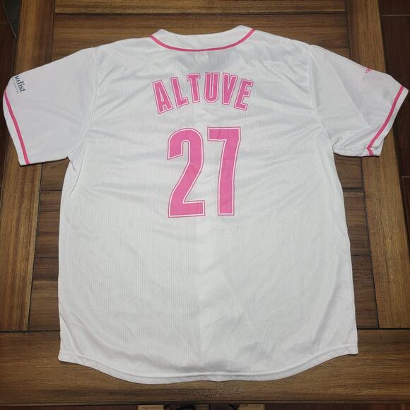 Houston Astros Pink & White Jersey "27 Altuve" - Size XL - Picture 4 of 7